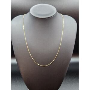 Midas 14K Yellow Gold Box Chain Necklace 18" 1.0g Fine Chain Spring Clasp